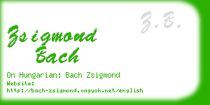 zsigmond bach business card